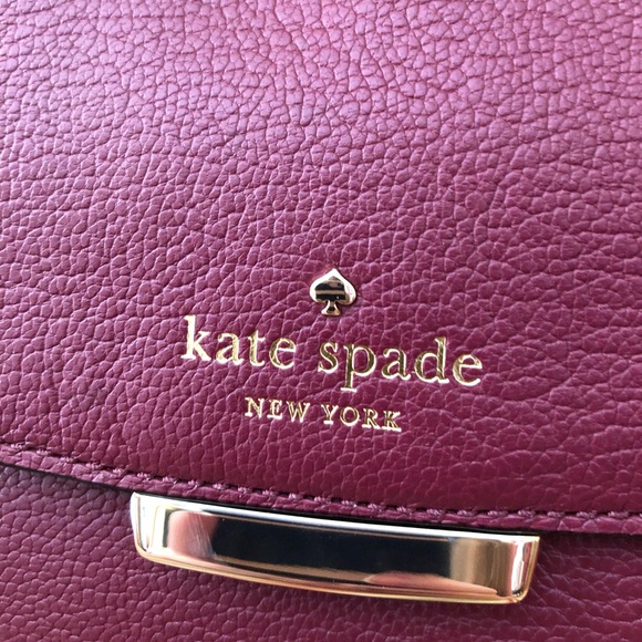 NWT Kate Spade Maroon Leather Crossbody Bag - Picture 2 of 8